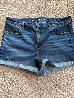 American Eagle Outfitters Medium Blue Denim Roll Cuff Jean Shorts